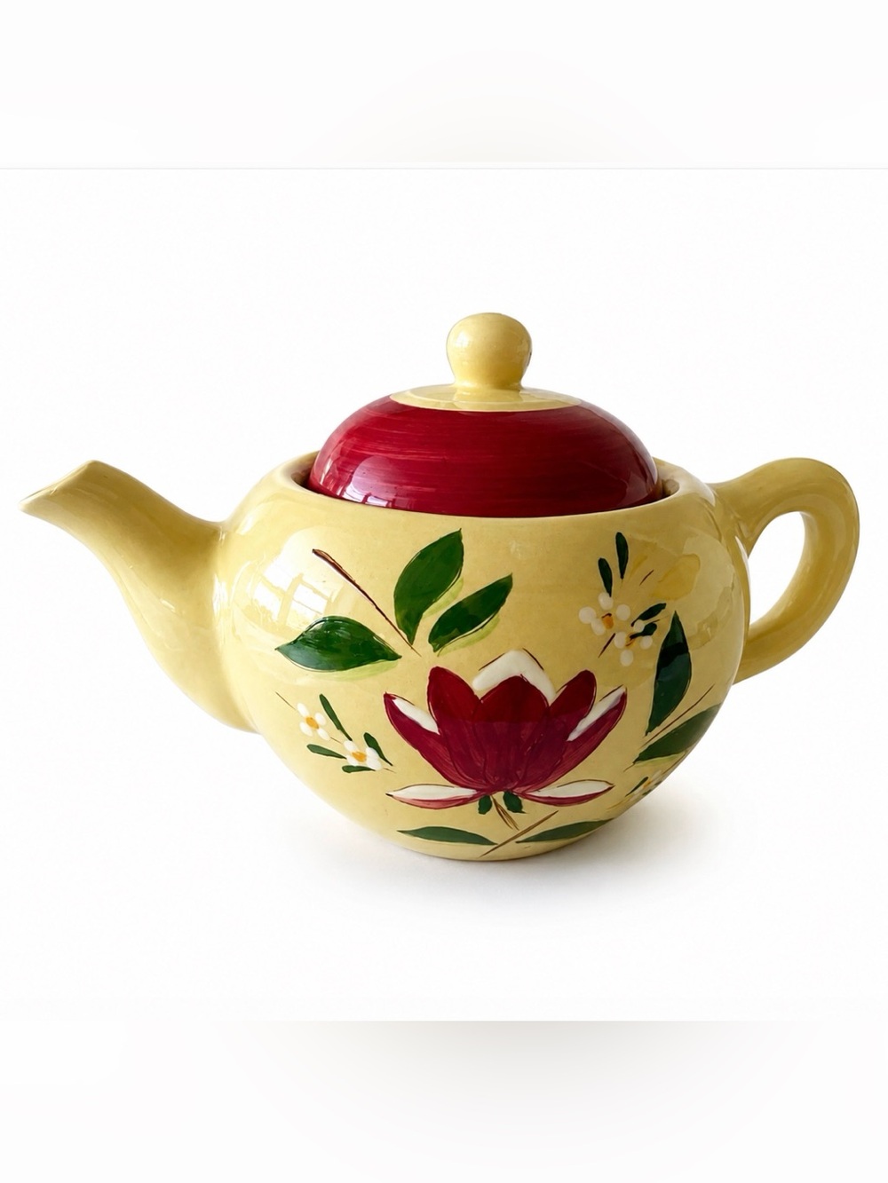 Stangl Pottery 'Magnolia' Teapot Vintage 1950-70 Mid Century Modern